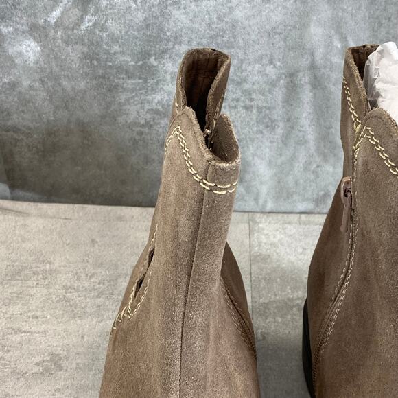 CLARKS COLLECTION Women's Pebble Suede Maye Zip Block-Heel Booties SZ 8.5 - Picture 7 of 10